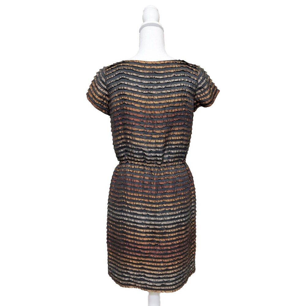 BEHNAZ SARAFPOUR Silk-Blend Sheath Dress with Ruffled Ribbons - Picture 5 of 7